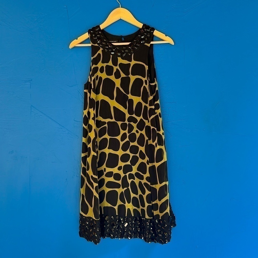 Vintage silk dress INC Beaded Sleeveless maximalist ASMR mini size 2